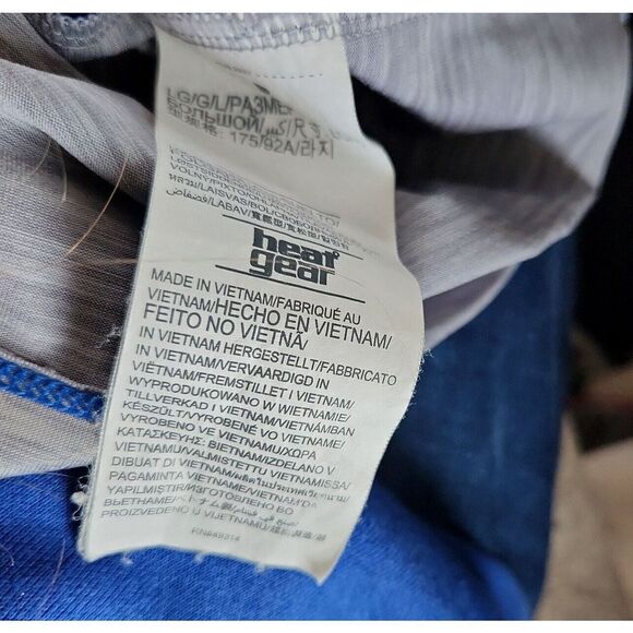 Under Armour Heat Gear Men's Gray Blue Collared Short Sleeve Polo Shirt Size L - Picture 15 of 16